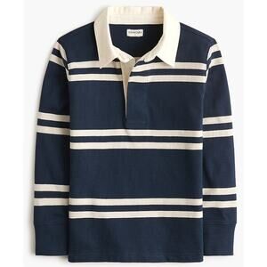 Crewcuts Factory | NWT Boys Rugby Polo Shirt Navy Stripe Long Sleeve | Sz XS 4-5